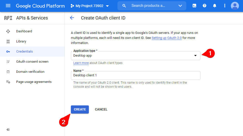 Настройка подключения Google Таблиц