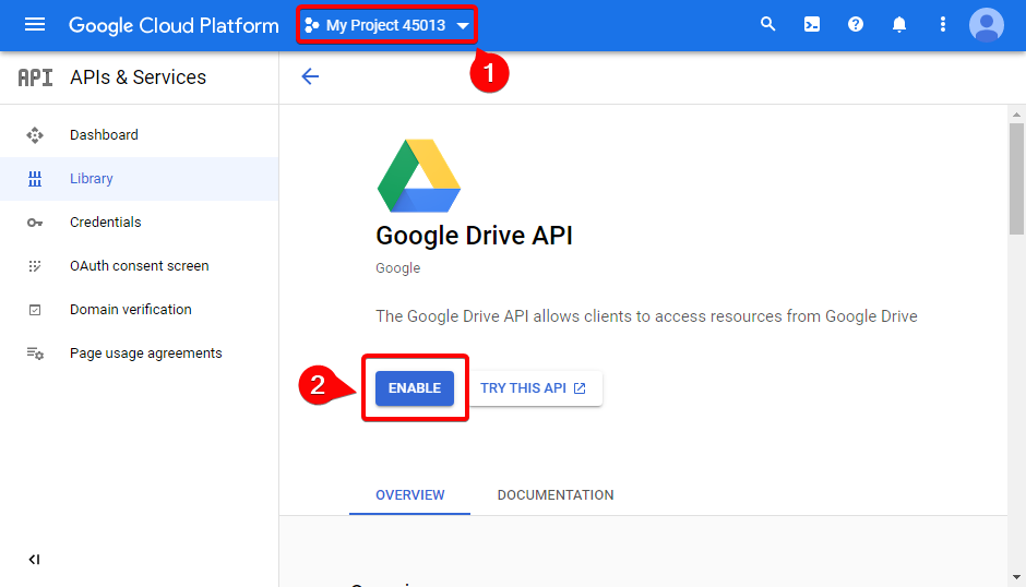 Настройка подключения Google Таблиц