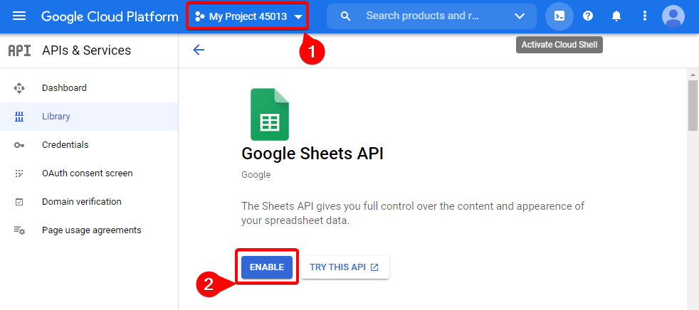 Setting Up Google Sheets Connection