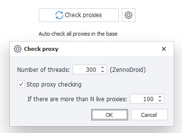 Check Proxies Button.