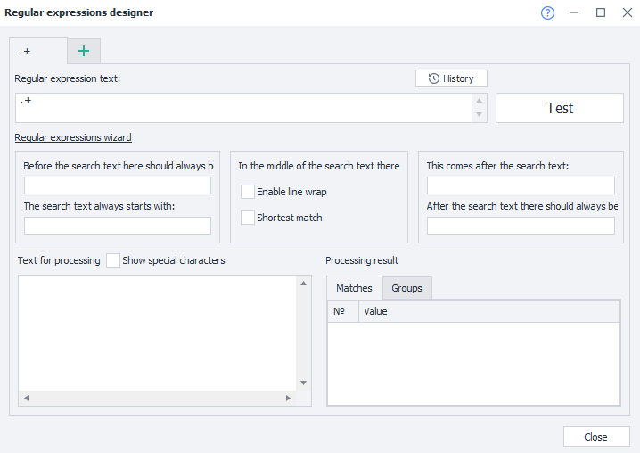 Regular Expression Builder